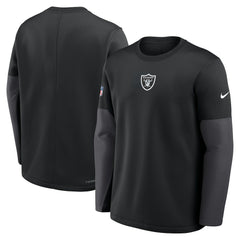 Las Vegas Raiders Nike Sideline Coach Therma-FIT Long Sleeve T-Shirt