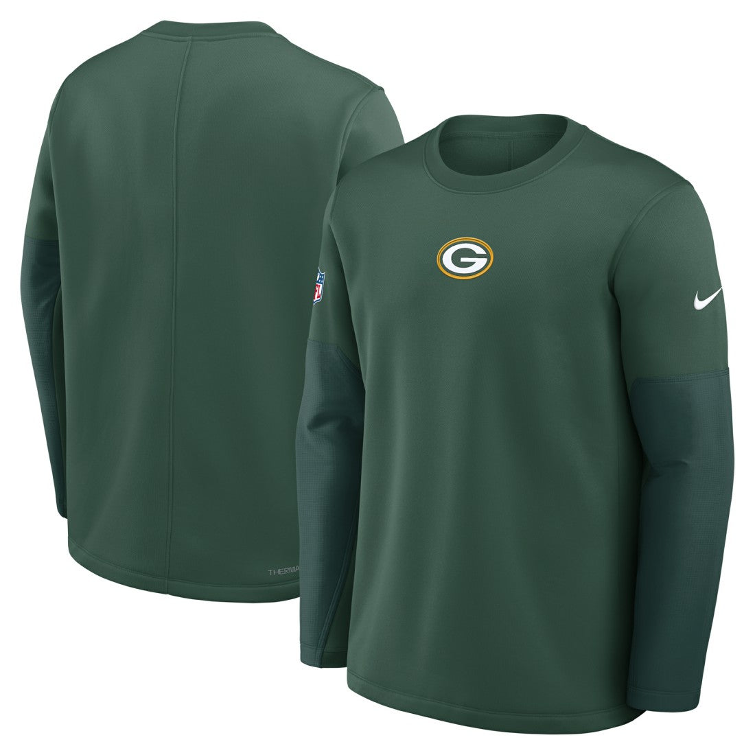 Green Bay Packers Nike Sideline Coach Therma-FIT Long Sleeve T-Shirt