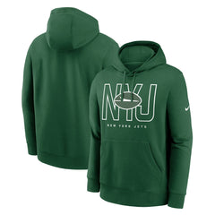 New York Jets Nike Busted Play Club Fleece Pullover Hoodie