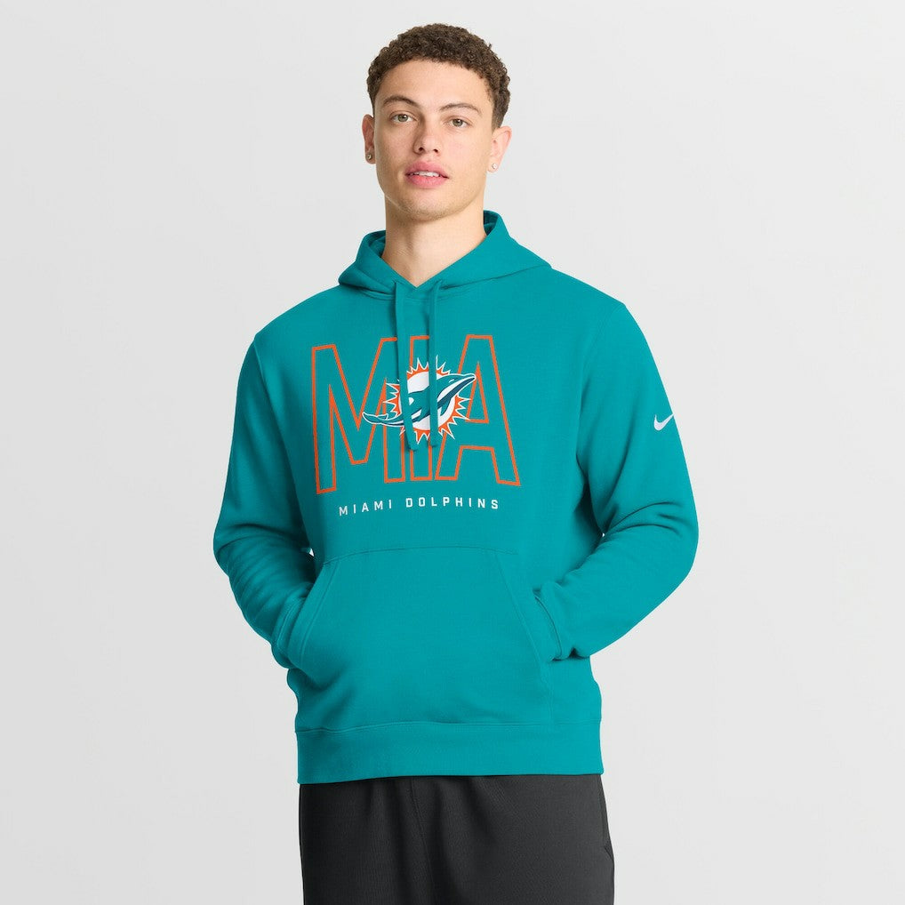 Miami Dolphins Nike Busted Play Club Fleece Pullover Hoodie