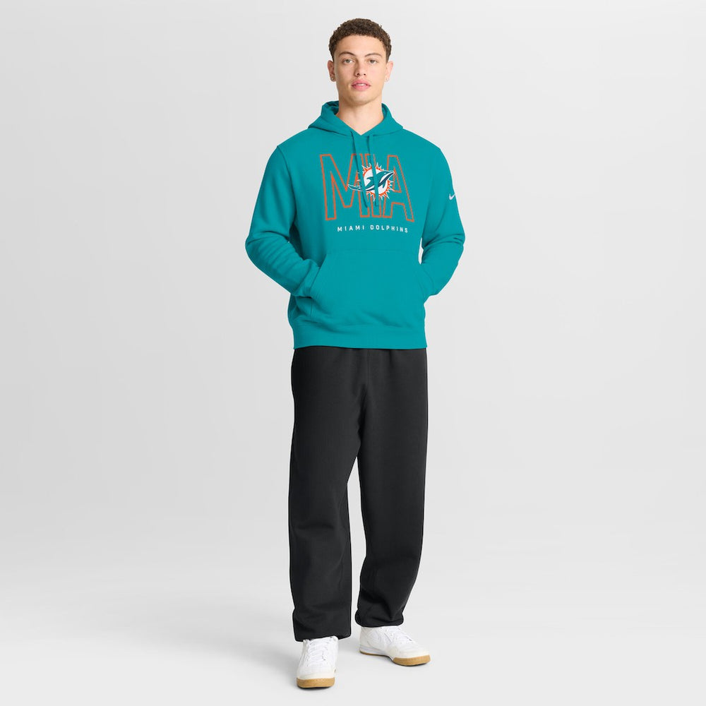 Miami Dolphins Nike Busted Play Club Fleece Pullover Hoodie