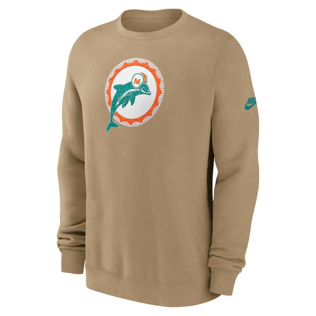 Miami Dolphins Nike Swing Pass Rewind Club Pullover Sweatshirt