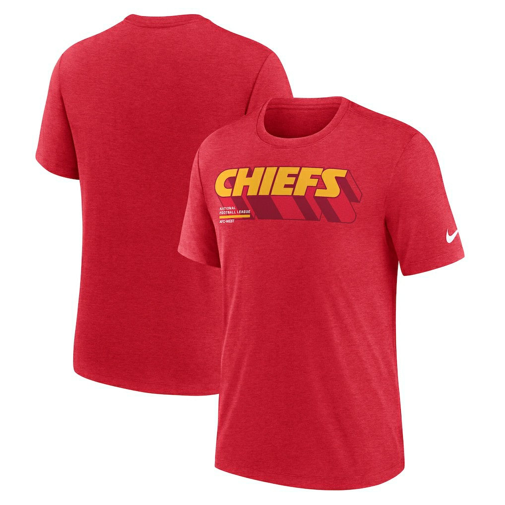 Kansas City Chiefs Nike Long Pass Tri-Blend T-Shirt