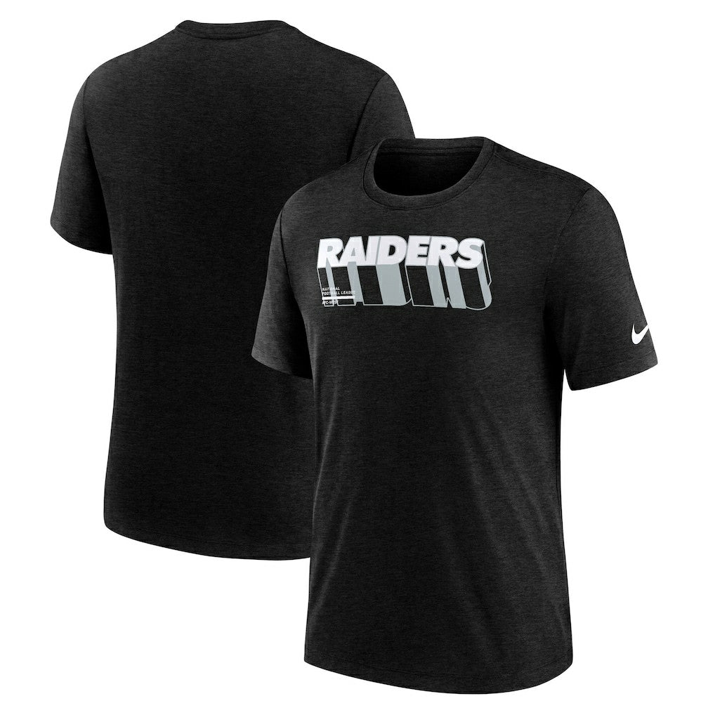 Las Vegas Raiders Nike Long Pass Tri-Blend T-Shirt