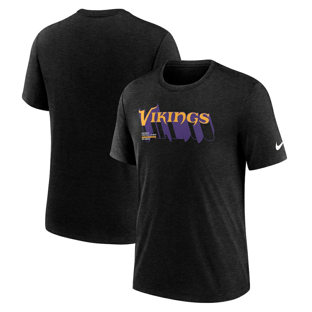 Minnesota Vikings Nike Long Pass Tri-Blend T-Shirt