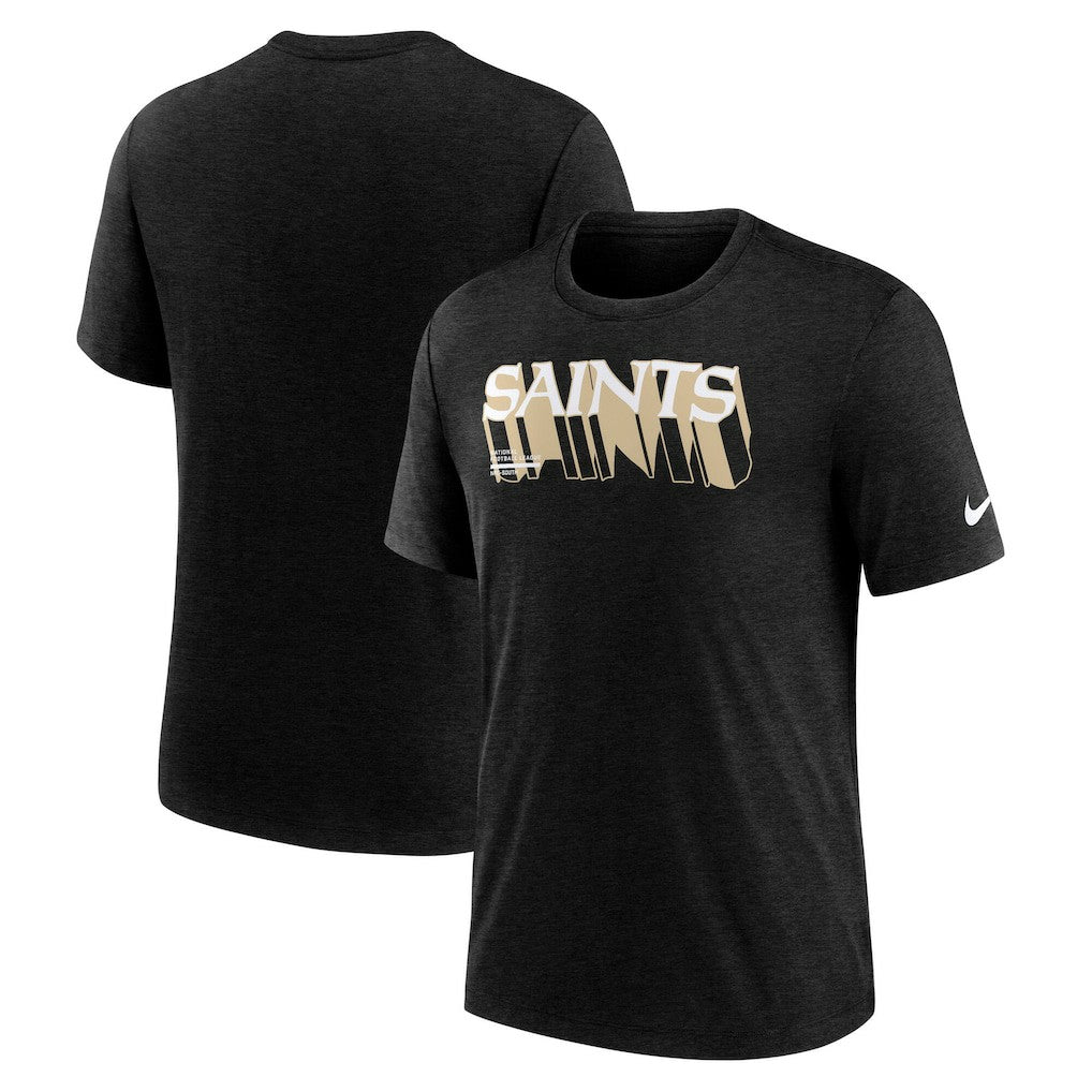 New Orleans Saints Nike Long Pass Tri-Blend T-Shirt