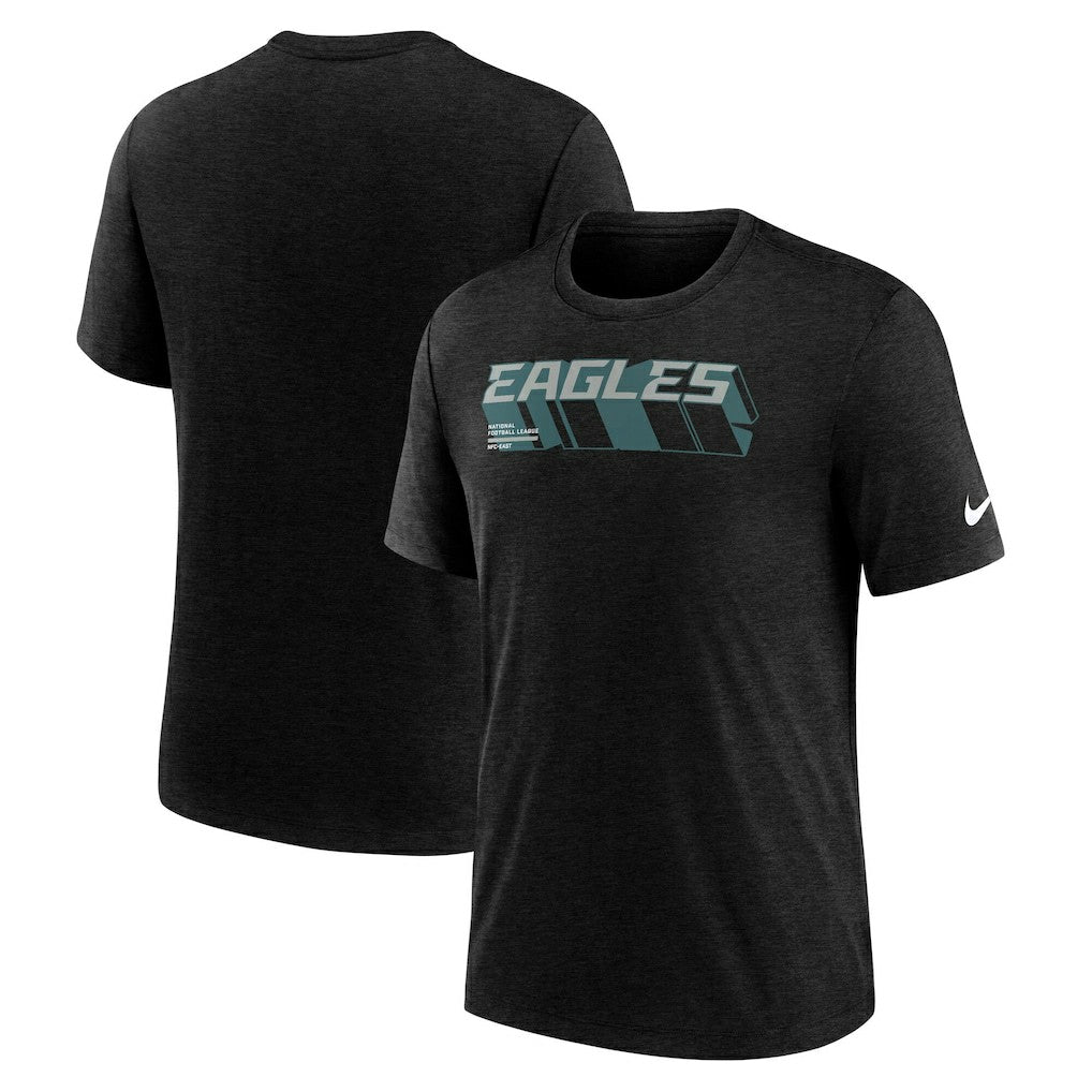 Philadelphia Eagles Nike Long Pass Tri-Blend T-Shirt