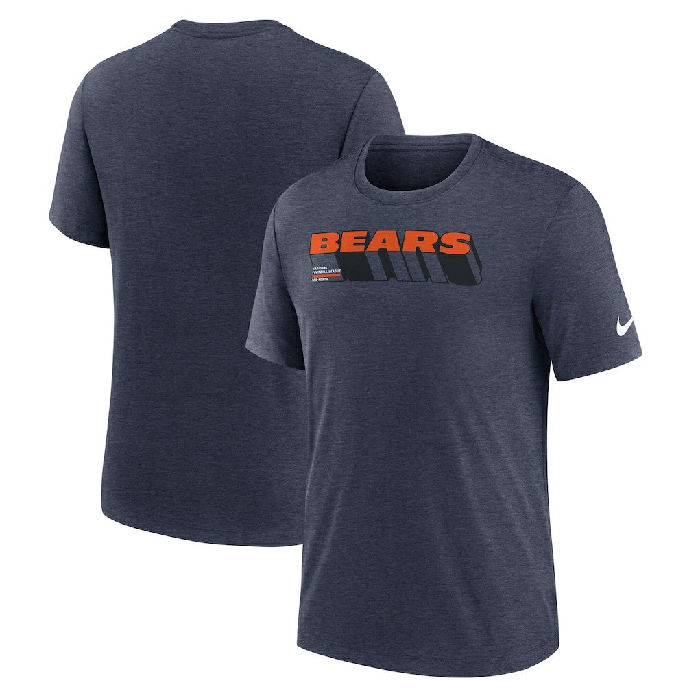 Chicago Bears Nike Long Pass Tri-Blend T-Shirt