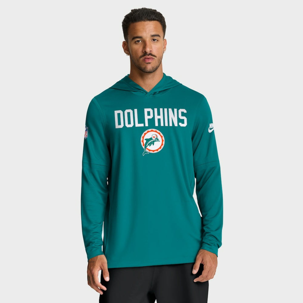 Miami Dolphins Nike Big & Tall Alt Pack Dri-FIT Long Sleeve Hoodie T-Shirt
