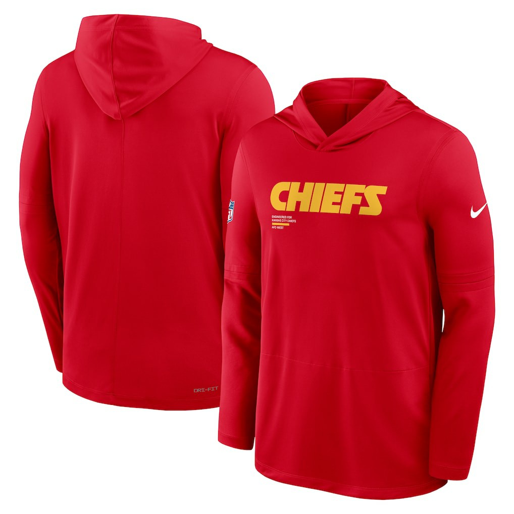Kansas City Chiefs Nike Big & Tall Sideline Dri-FIT Long Sleeve Hoodie T-Shirt