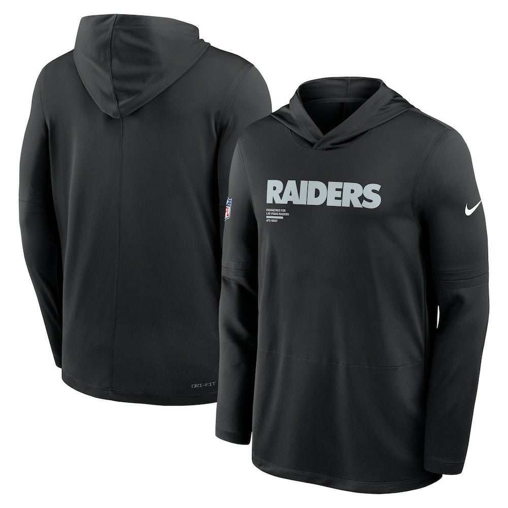 Las Vegas Raiders Nike Big & Tall Sideline Dri-FIT Long Sleeve Hoodie T-Shirt
