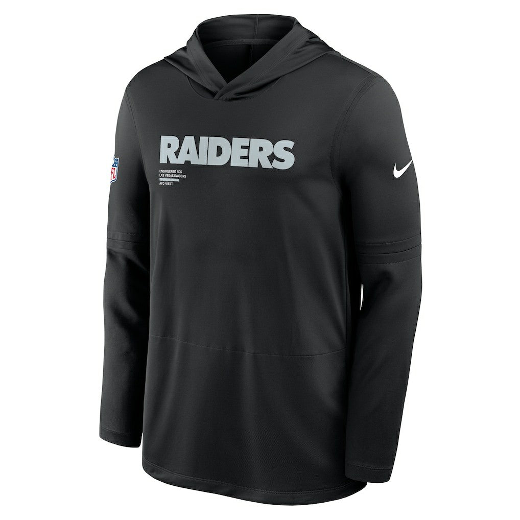 Las Vegas Raiders Nike Big & Tall Sideline Dri-FIT Long Sleeve Hoodie T-Shirt