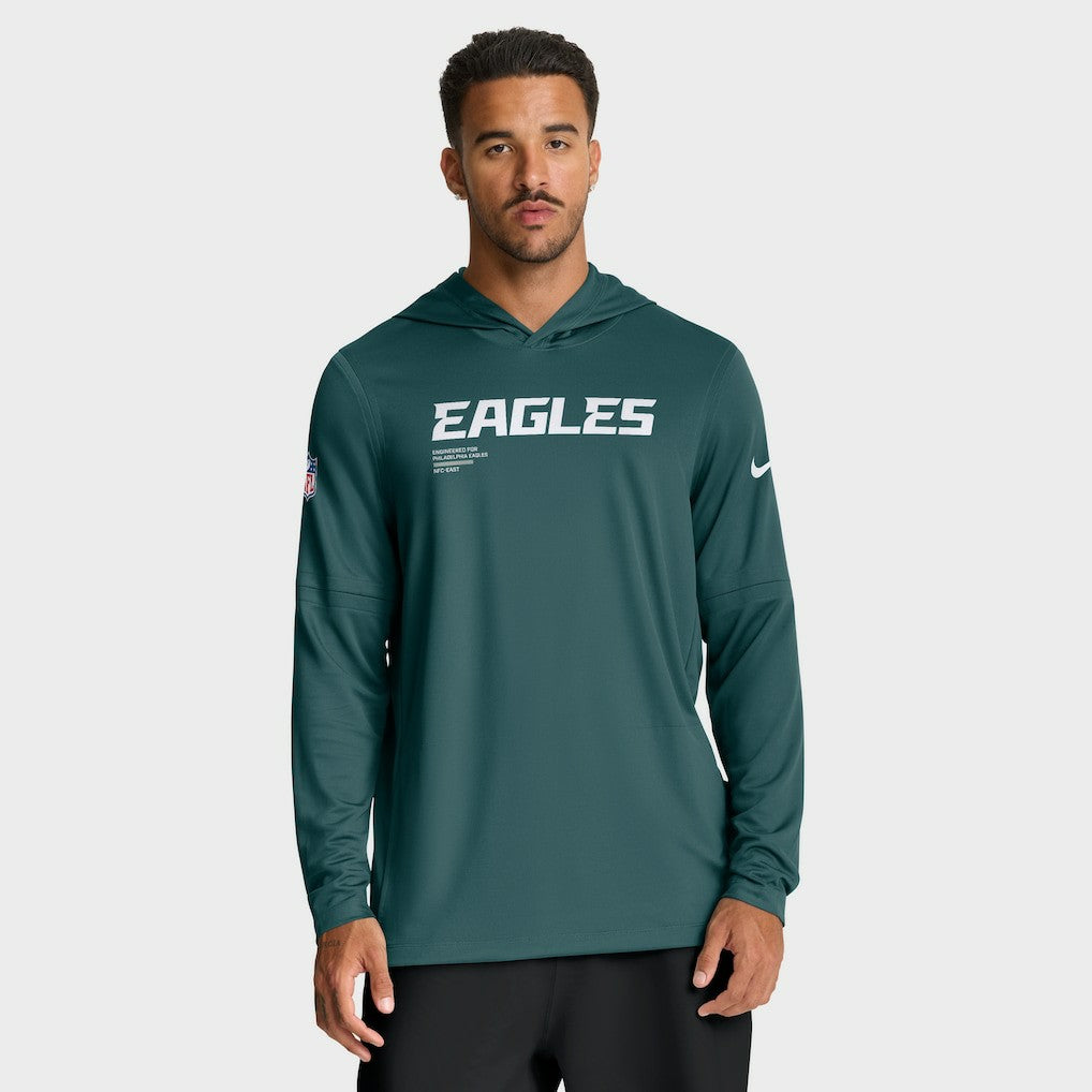 Philadelphia Eagles Nike Big & Tall Sideline Dri-FIT Long Sleeve Hoodie T-Shirt