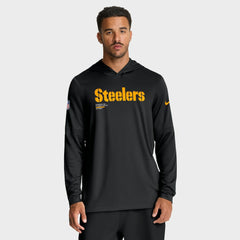 Pittsburgh Steelers Nike Big & Tall Sideline Dri-FIT Long Sleeve Hoodie T-Shirt