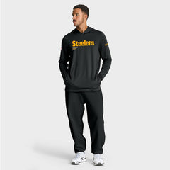 Pittsburgh Steelers Nike Big & Tall Sideline Dri-FIT Long Sleeve Hoodie T-Shirt