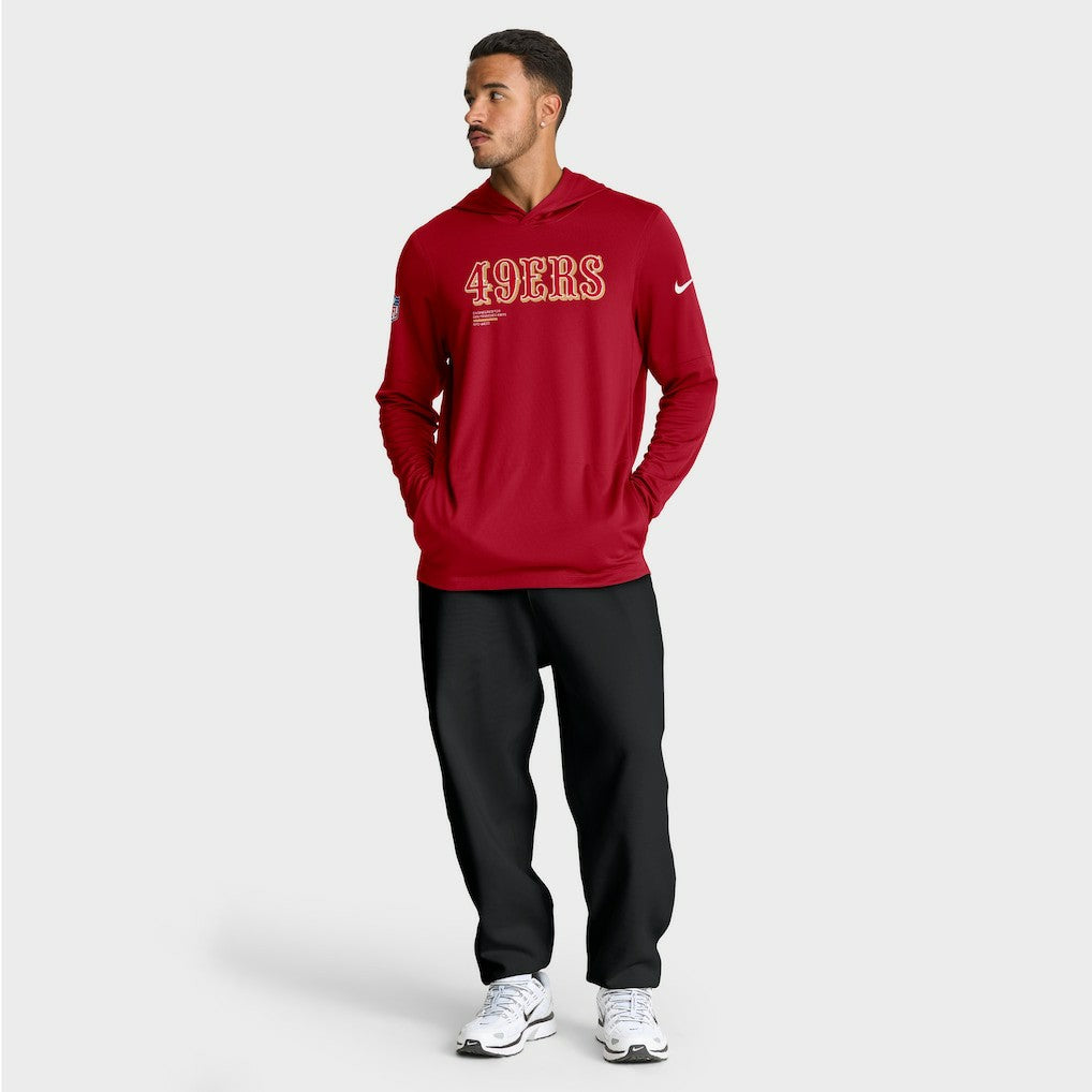 San Francisco 49ers Nike Big & Tall Sideline Dri-FIT Long Sleeve Hoodie T-Shirt