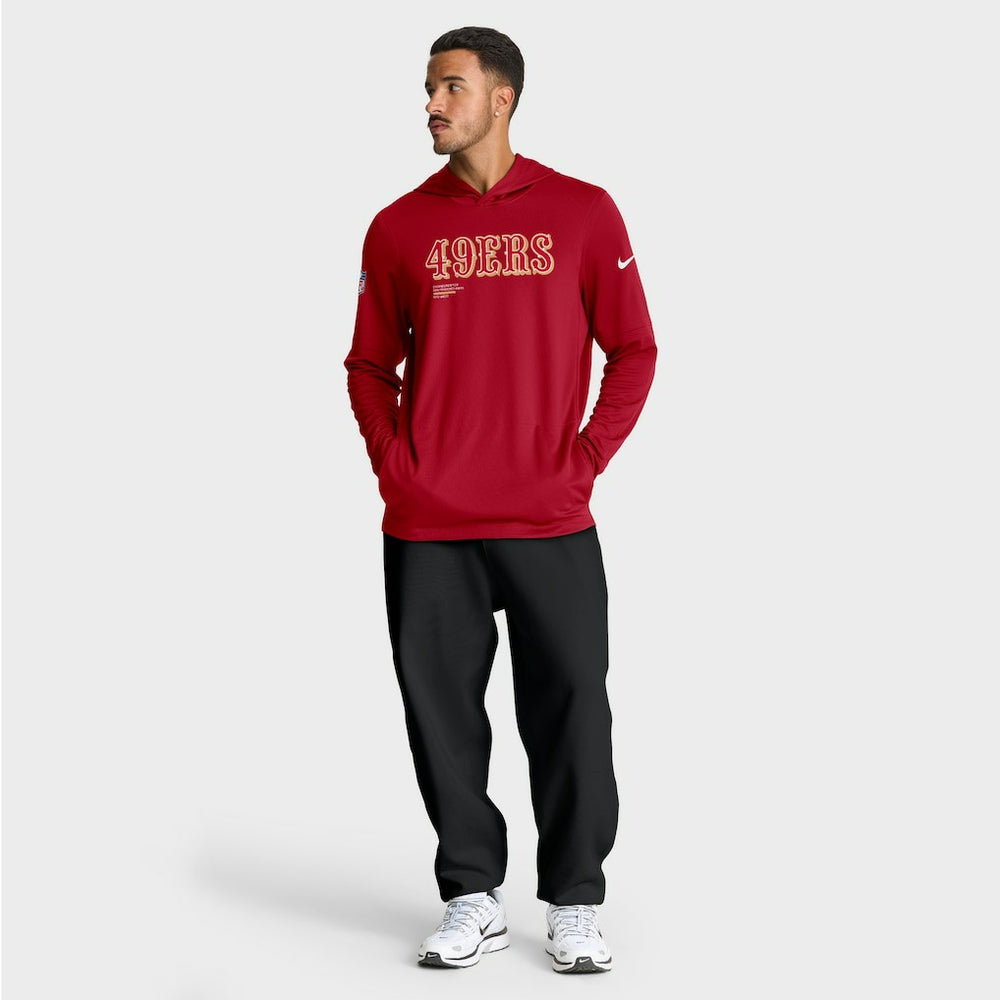 San Francisco 49ers Nike Big & Tall Sideline Dri-FIT Long Sleeve Hoodie T-Shirt