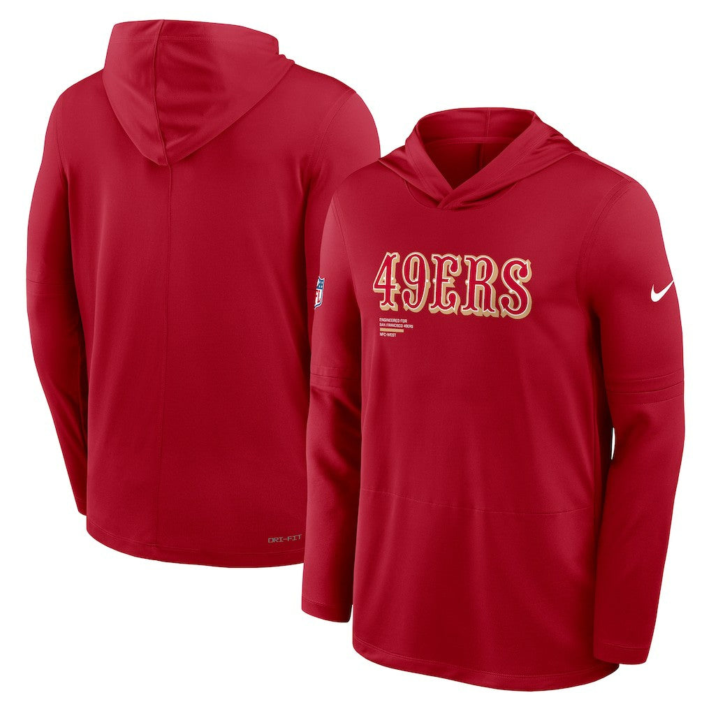 San Francisco 49ers Nike Big & Tall Sideline Dri-FIT Long Sleeve Hoodie T-Shirt