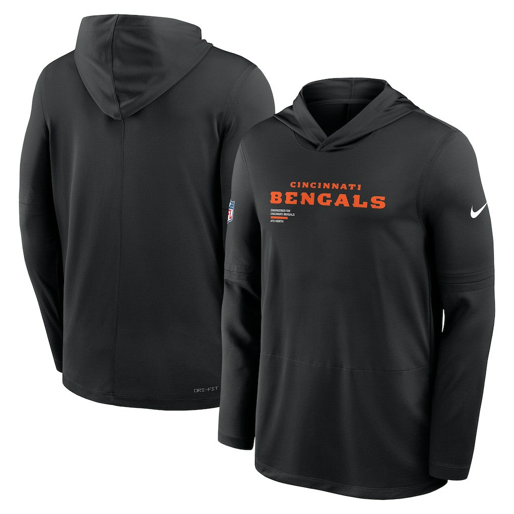 Cincinnati Bengals Nike Big & Tall Sideline Dri-FIT Long Sleeve Hoodie T-Shirt