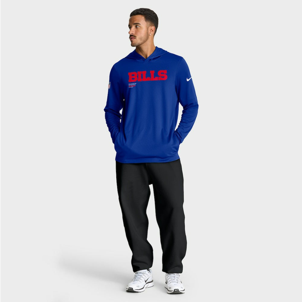 Buffalo Bills Nike Big & Tall Sideline Dri-FIT Long Sleeve Hoodie T-Shirt