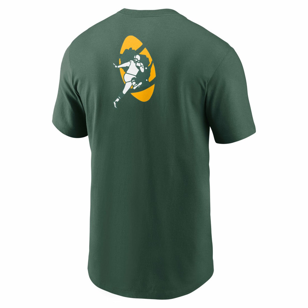 Green Bay Packers Nike Rewind Front and Back Hit Essential T-Shirt