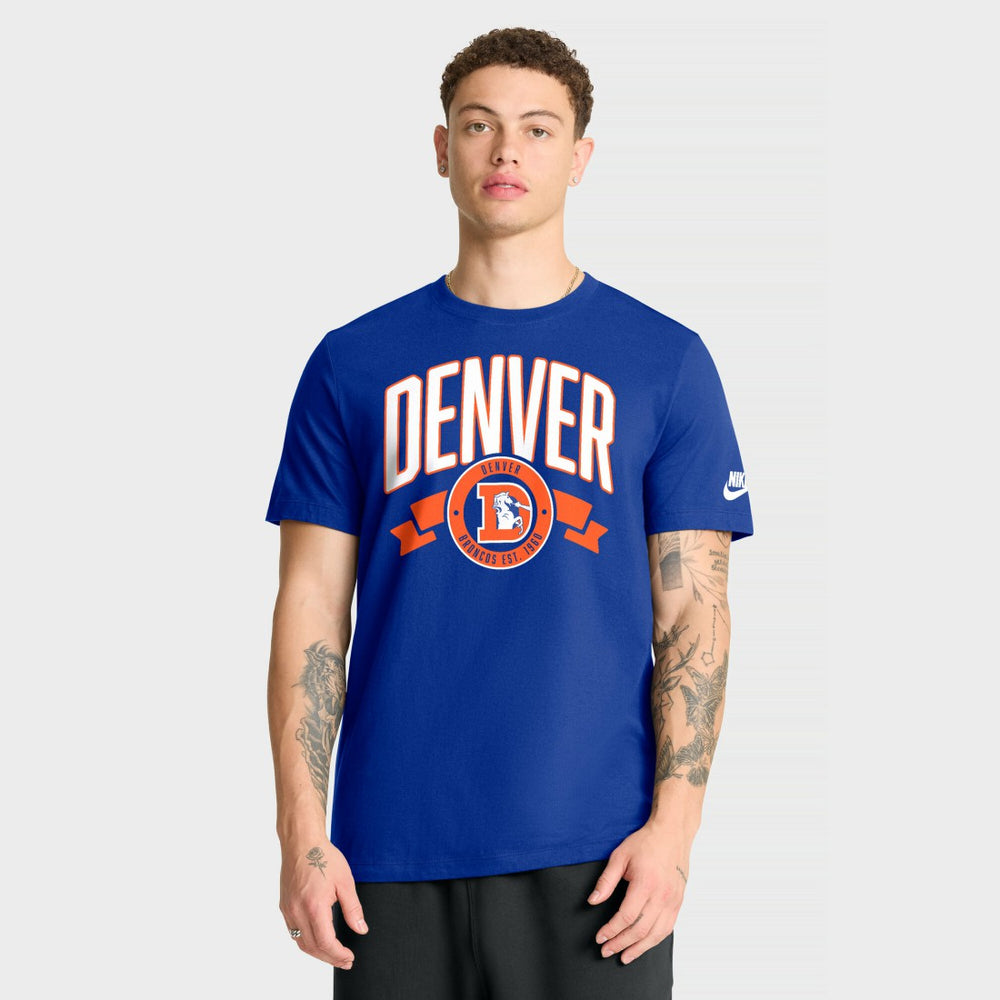 Denver Broncos Nike Rewind Front and Back Hit Essential T-Shirt