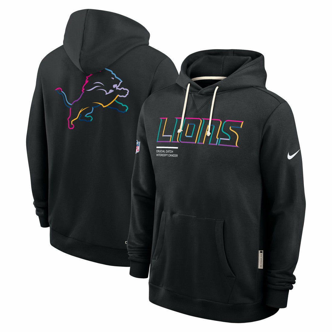 Detroit Lions Nike Tall 2025 NFL Crucial Catch Sideline Standard Issue Dri-FIT Hoodie