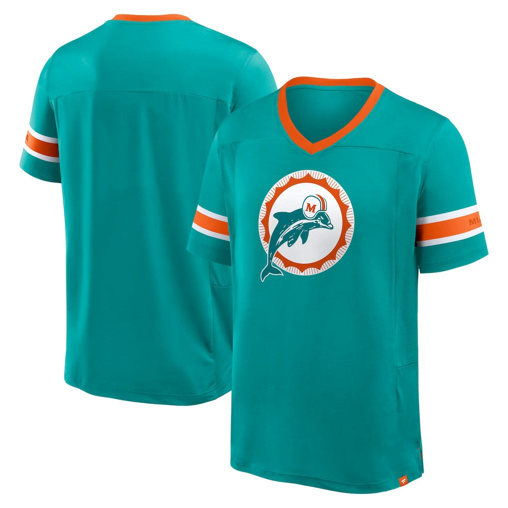 Miami Dolphins Fanatics Hometown Premium Hashmark V-Neck T-Shirt