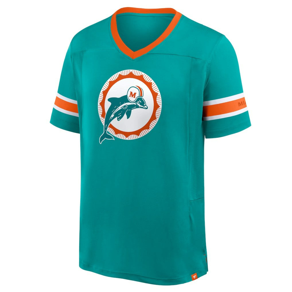 Miami Dolphins Fanatics Hometown Premium Hashmark V-Neck T-Shirt