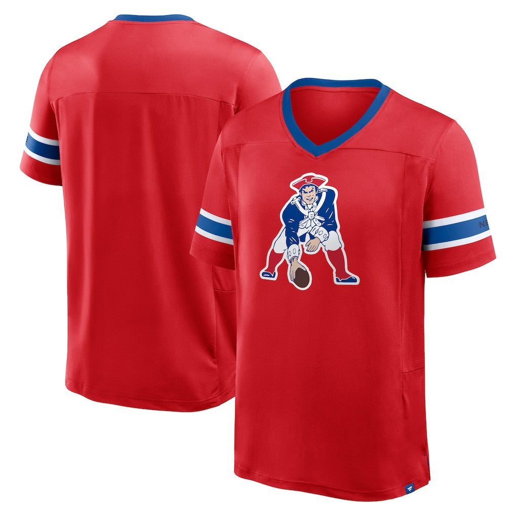 New England Patriots Fanatics Hometown Premium Hashmark V-Neck T-Shirt