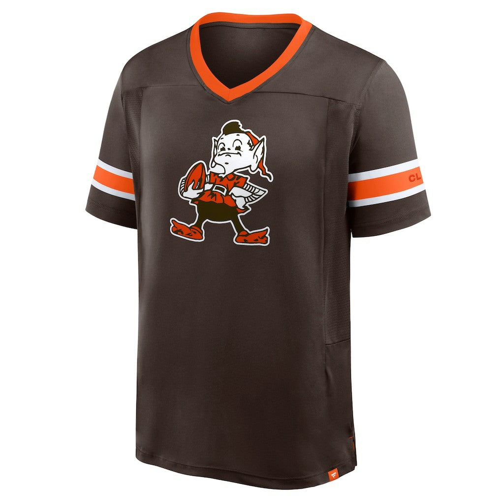 Cleveland Browns Fanatics Hometown Premium Hashmark V-Neck T-Shirt