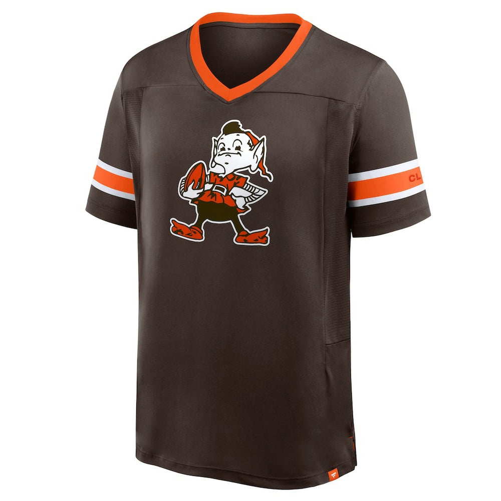 Cleveland Browns Fanatics Hometown Premium Hashmark V-Neck T-Shirt