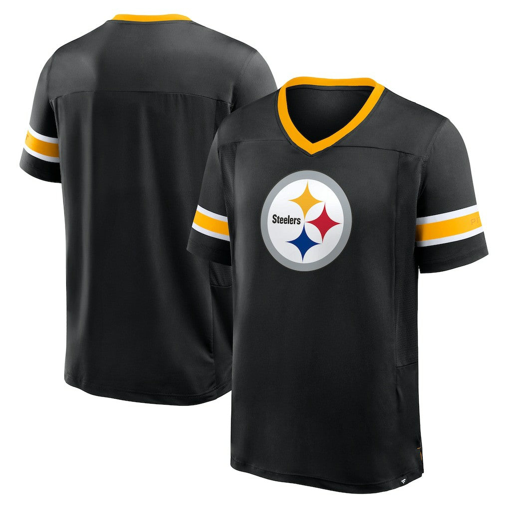 Pittsburgh Steelers Fanatics Hometown Premium Hashmark V-Neck T-Shirt
