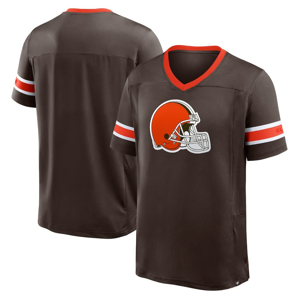 Cleveland Browns Fanatics Hometown Premium Hashmark V-Neck T-Shirt