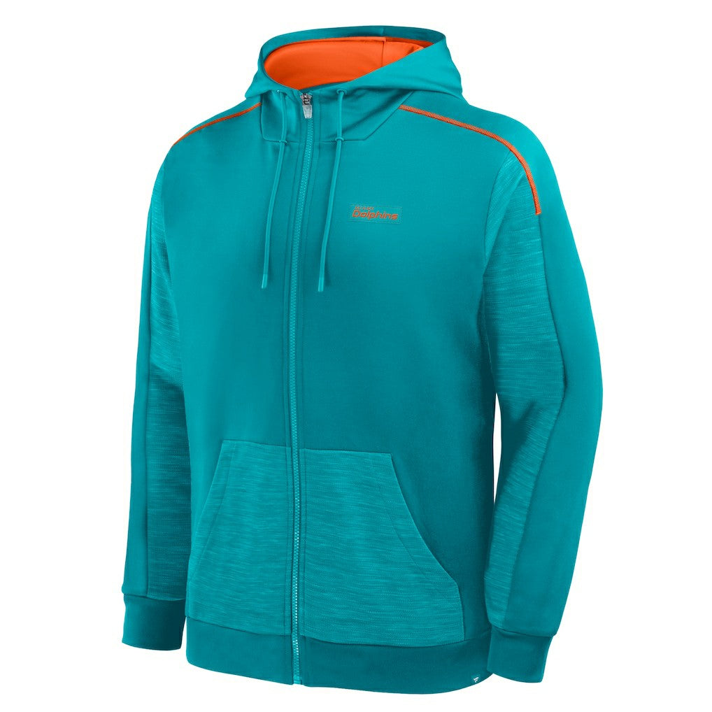 Miami Dolphins Fanatics Checkdown Pass Full-Zip Hoodie
