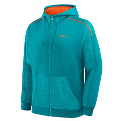 Miami Dolphins Fanatics Checkdown Pass Full-Zip Hoodie