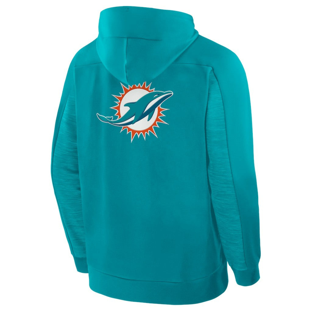 Miami Dolphins Fanatics Checkdown Pass Full-Zip Hoodie