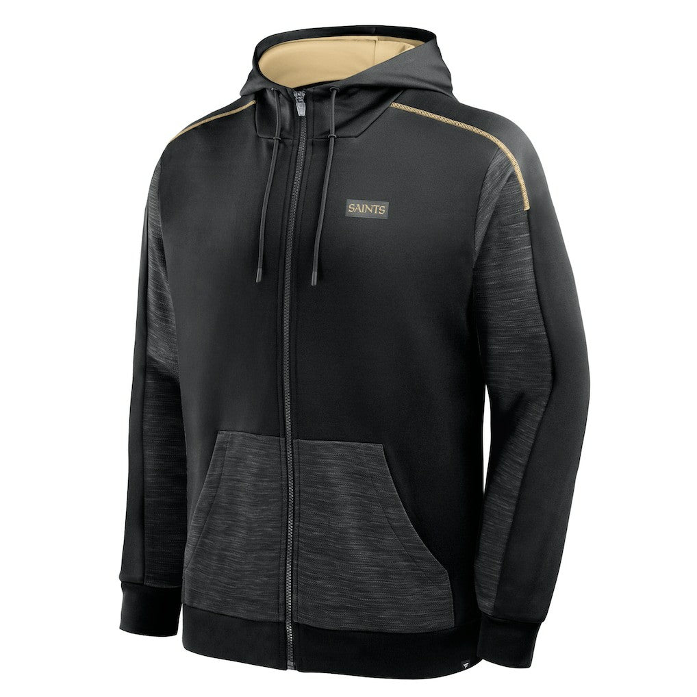 New Orleans Saints Fanatics Checkdown Pass Full-Zip Hoodie