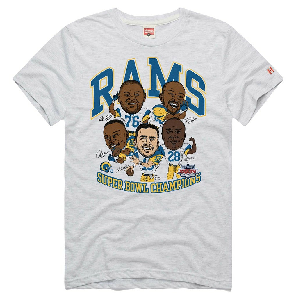 Los Angeles Rams  Homage Unisex Super Bowl XXXIV Champs Player Graphic Tri-Blend T-Shirt