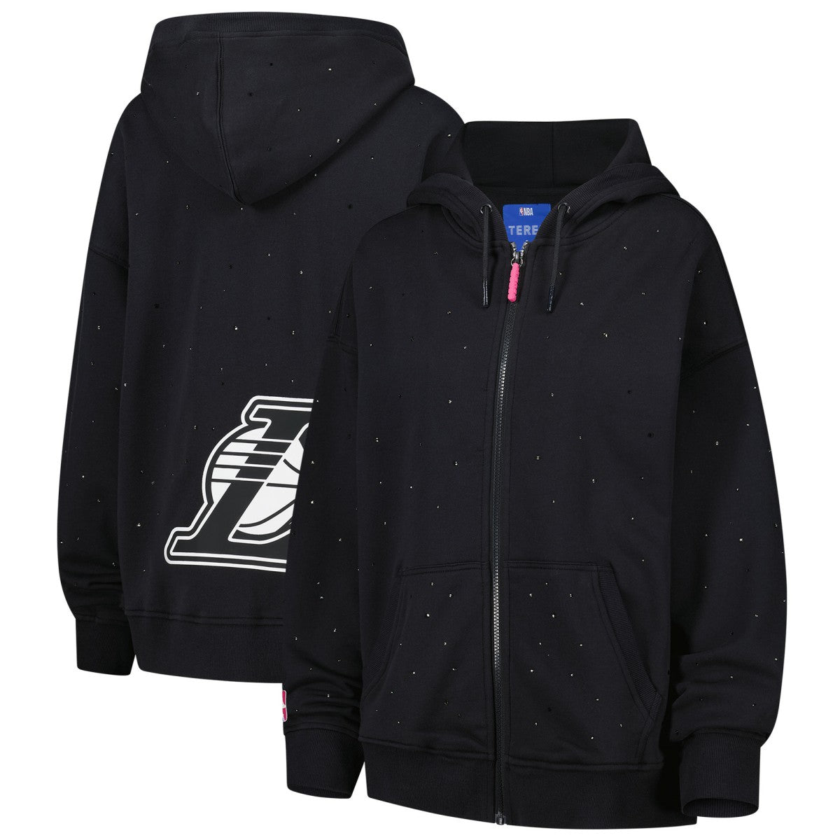 Los Angeles Lakers Terez Women's Oversized Allover Gemstone Full-Zip Hoodie Outlet