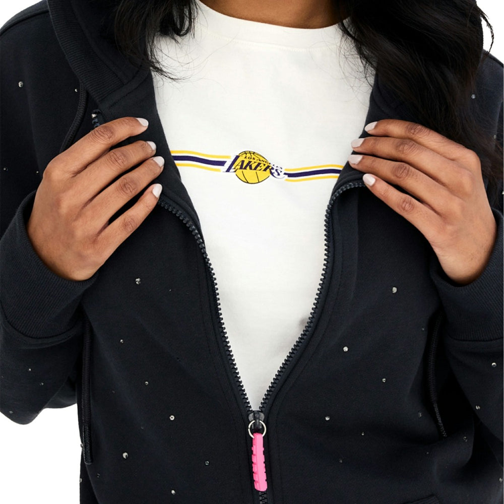 Los Angeles Lakers Terez Women's Oversized Allover Gemstone Full-Zip Hoodie Outlet