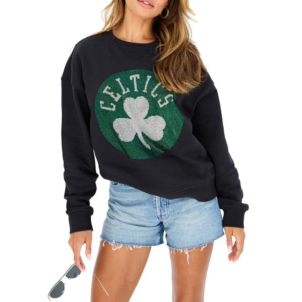 Boston Celtics Terez Women's Gemstone Logo Pullover Sweatshirt On Sale