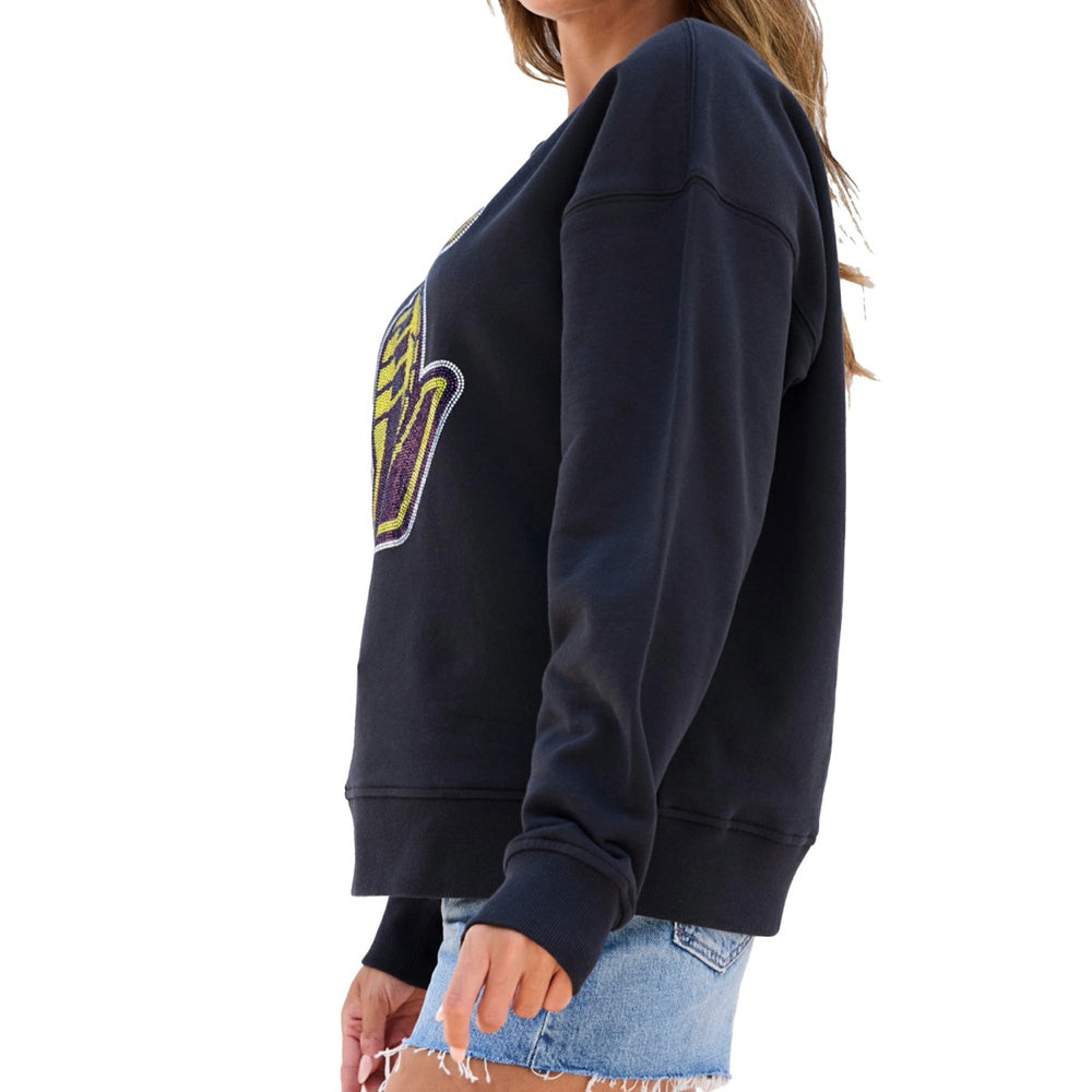 Los Angeles Lakers Terez Women's Gemstone Logo Pullover Sweatshirt New