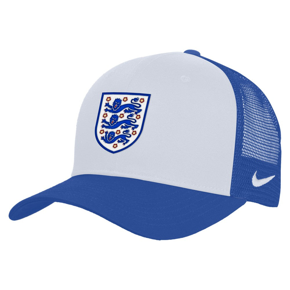 England National Team Unisex Rise Adjustable Trucker Hat White/Blue - Nike