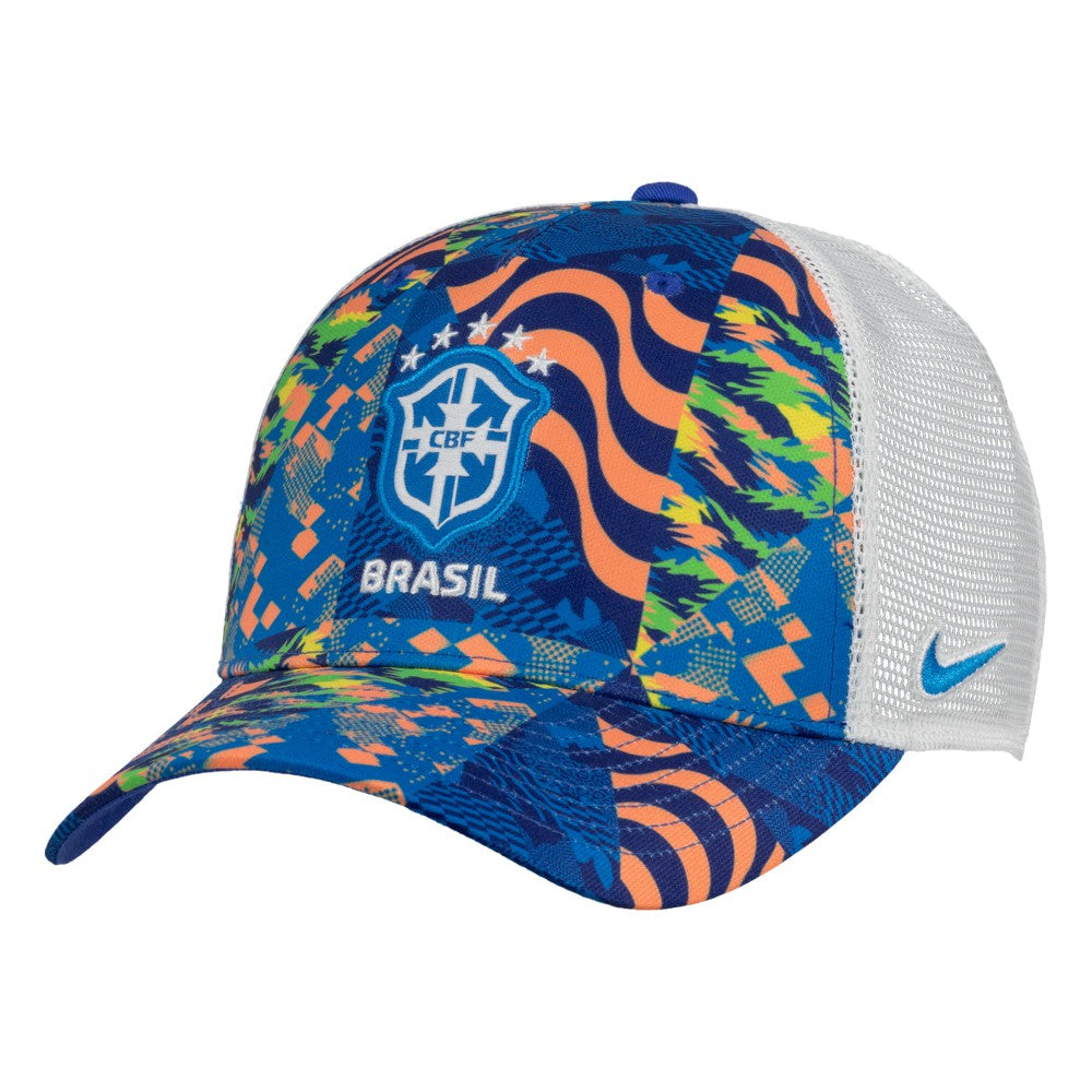 Brazil National Team Unisex Rise Printed Trucker Adjustable Hat Blue - Nike