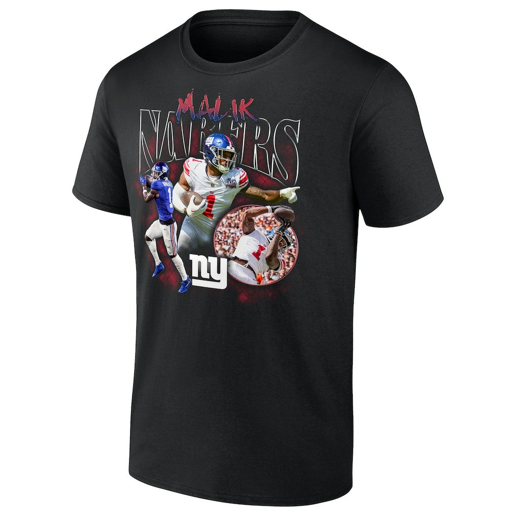 New York Giants Fanatics Malik Nabers  Notorious Player Graphic T-Shirt