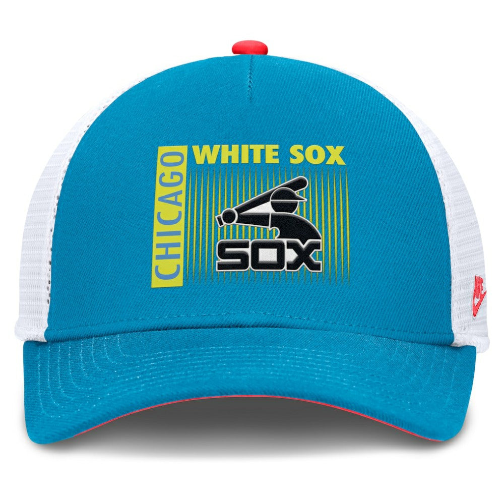 Chicago White Sox Nike Neon 90s Rise Structured Performance Adjustable Trucker Hat | MLB Sale