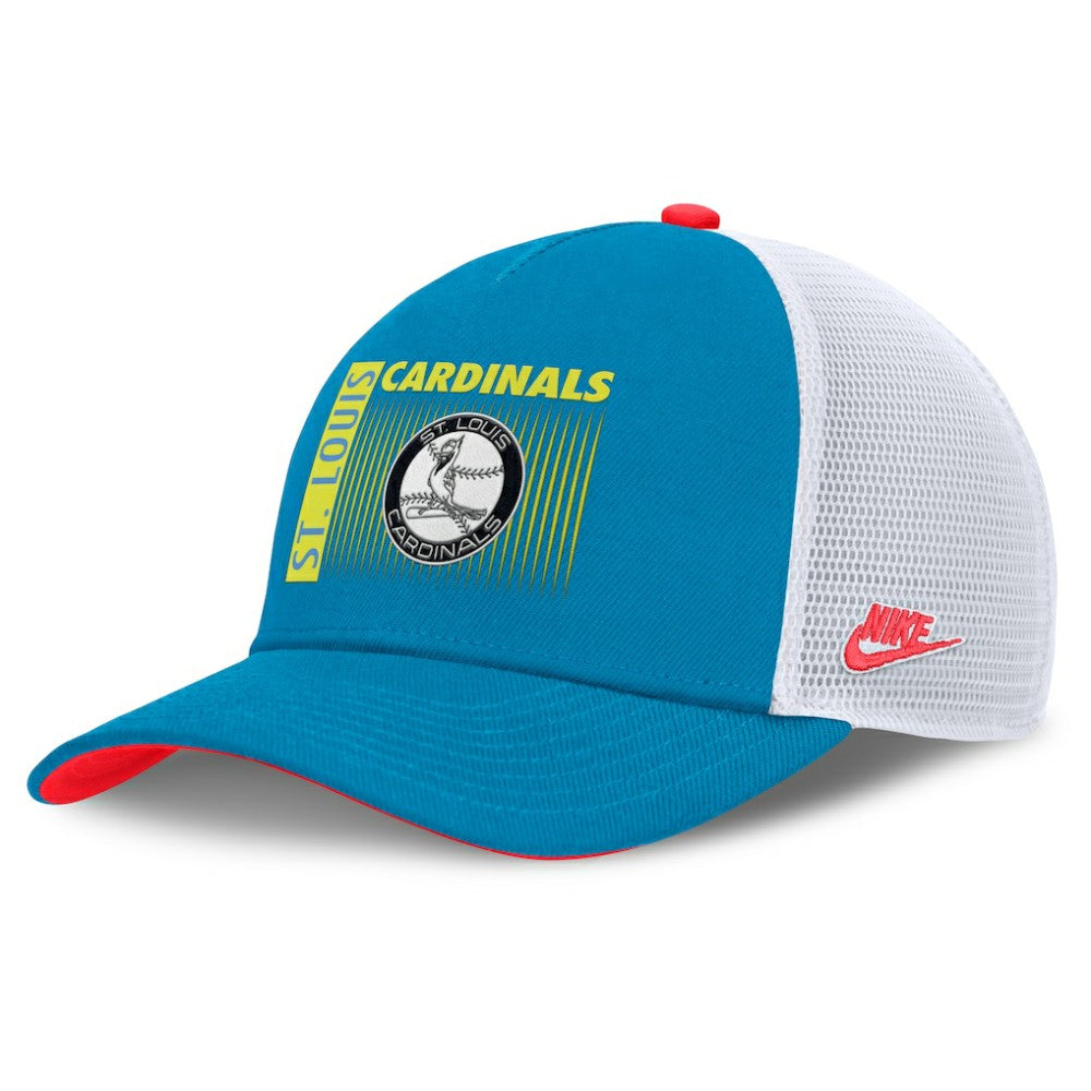 St. Louis Cardinals Nike Neon 90s Rise Structured Performance Adjustable Trucker Hat | MLB On Sale