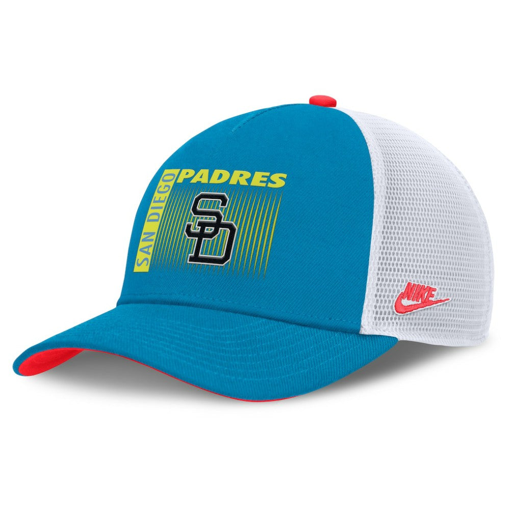 San Diego Padres Nike Neon 90s Rise Structured Performance Adjustable Trucker Hat | MLB Online
