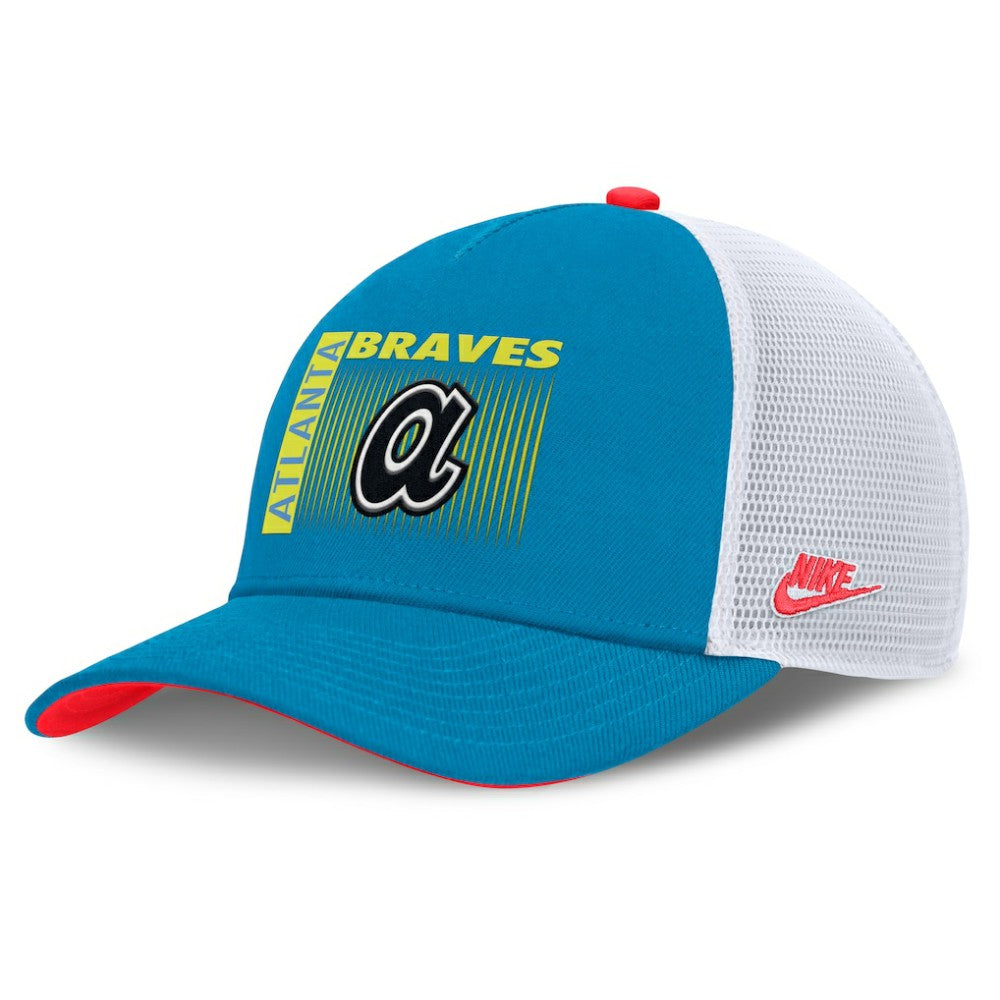 Atlanta Braves Nike Neon 90s Rise Structured Performance Adjustable Trucker Hat | MLB New